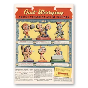 1943 Ovaltine Print Ad | Quit Worrying