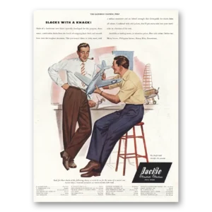 1943 Pacific Mills Print Ad | Slacks With Knack