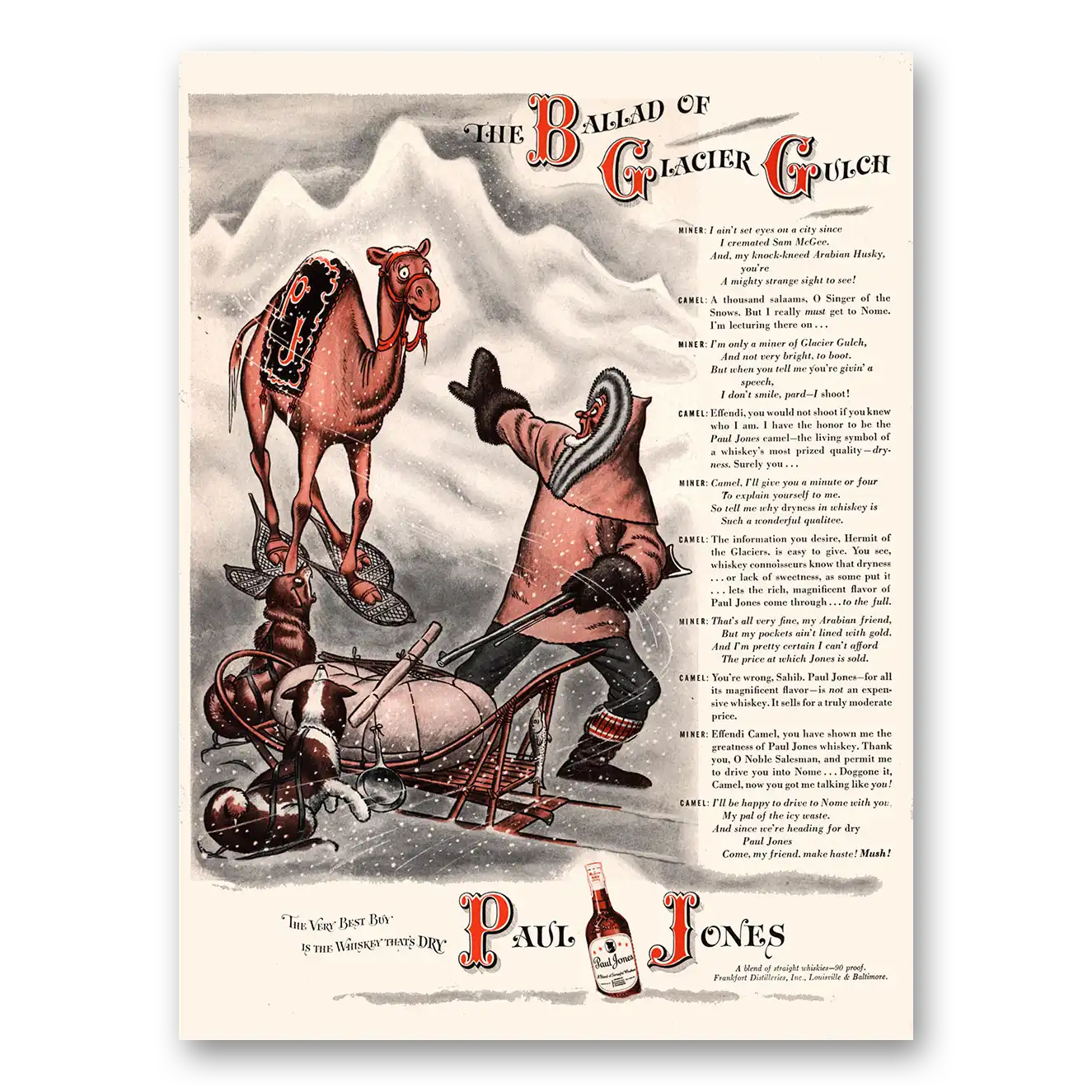 1943 Paul Jones Whiskey Print Ad | Glacier Gulch
