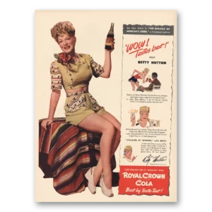 1943 Royal Crown Cola Print Ad | Betty Hutton