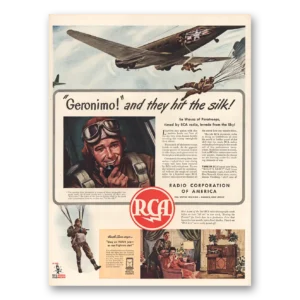 1943 RCA Print Ad | Geronimo Hit The Silk