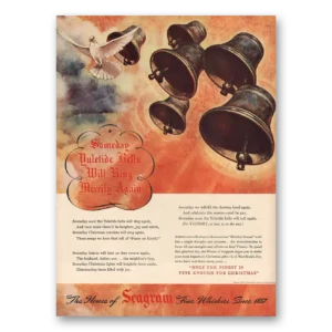 1943 Seagrams Print Ad | Yuletide Bells