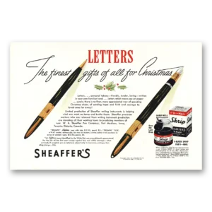 1943 Sheaffers Triumph Tuckaway Pen Print Ad | Christmas