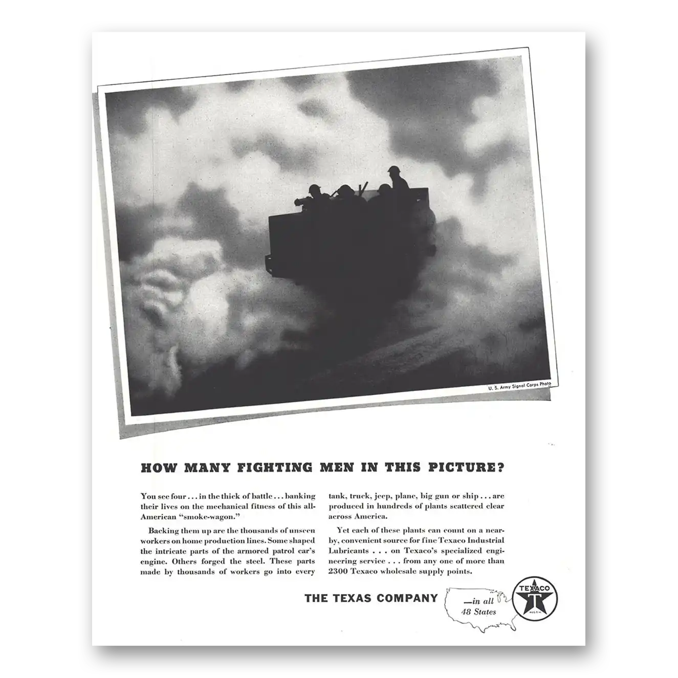 1943 Texaco Print Ad | Fighting Men