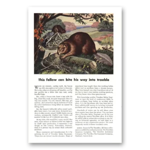 1943 Travelers Insurance Print Ad | Beaver