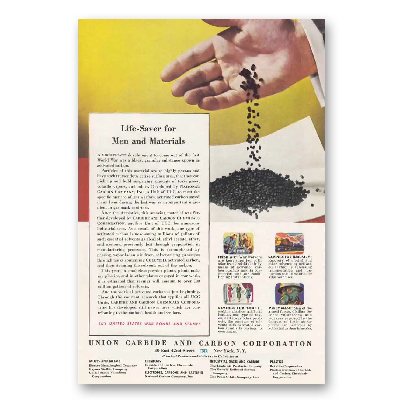 1943 Union Carbide Print Ad | Life Saver