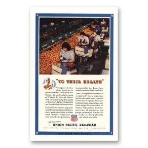 1943 Union Pacific Railroad Print Ad | Their Health