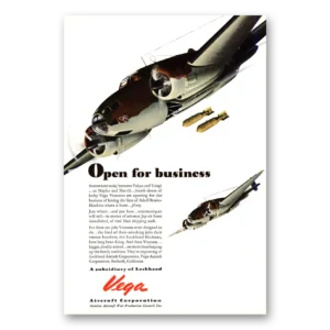 1943 Vega Aircraft Print Ad | Tokyo Tulagi