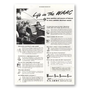 1943 Womens Army Auxiliary Corps Print Ad | Waac