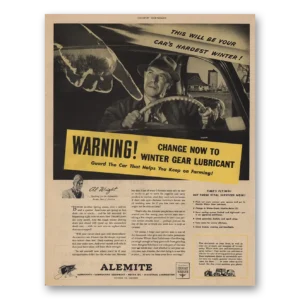 1944 Alemite Print Ad | Lubricant