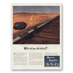 1944 American Locomotive Print Ad | Ride Behind