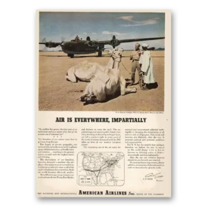 1944 American Airlines Print Ad | African Desert