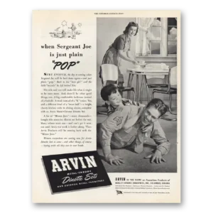 1944 Arvin Dinette Sets Print Ad | Sergeant Joe