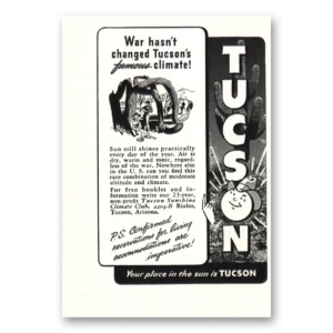 1944 Tucson Arizona Print Ad | War
