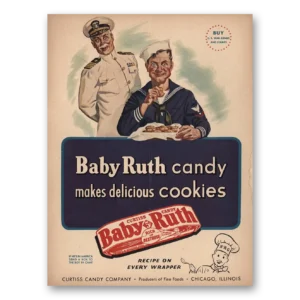 1944 Baby Ruth Print Ad | Makes Delicious Cookies