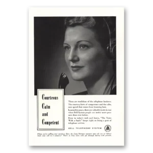 1944 Bell Telephone Print Ad | Courteous Calm