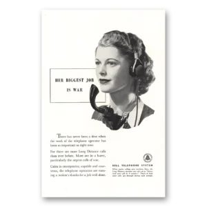 1944 Bell Telephone Print Ad | Biggest Job