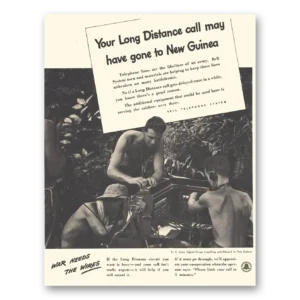 1944 Bell Telephone Print Ad | Long Distance