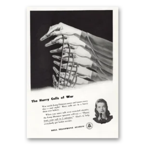 1944 Bell Telephone Print Ad | Hurry Calls War