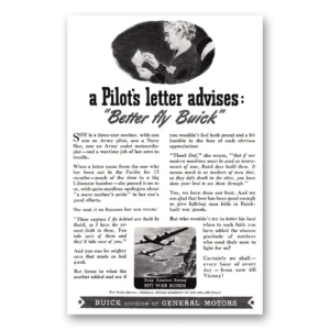 1944 Buick Aviation Print Ad | Pilots Letter