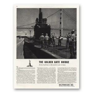 1944 Californians Print Ad | Golden Gate Bridge