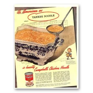 1944 Campbells Chicken Noodle Soup Print Ad | Yankee Doodle