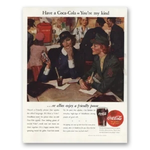 1944 Coca Cola Print Ad | Friendly Pause