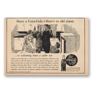 1944 Coca Cola Print Ad | Welcome Home Sailor Son