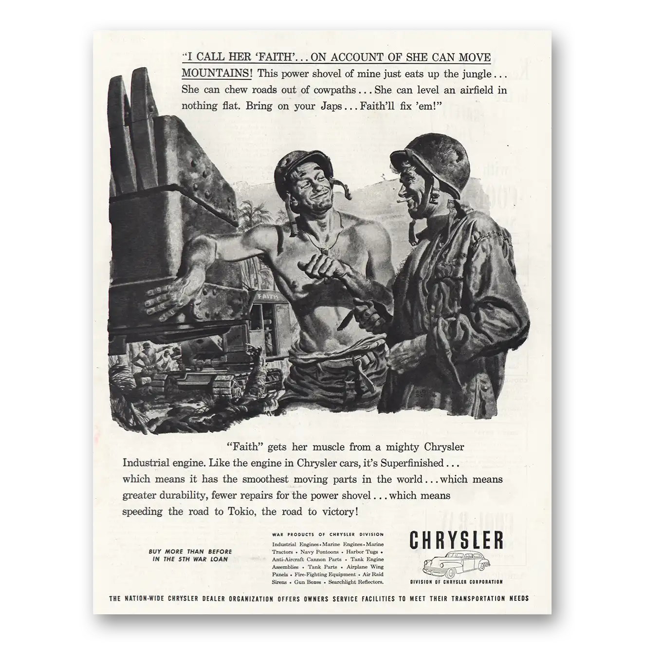 1944 Chrysler War Products Print Ad | Tokio
