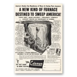 1944 Coleman Furnace Print Ad | New Kind Furnace