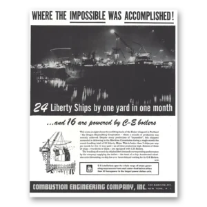 1944 Combustion Engineering Print Ad | Liberty Ships