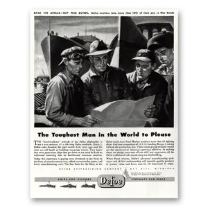 1944 Defoe Shipbuilding Print Ad | Toughest Man