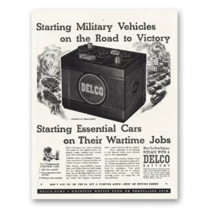 1944 Delco Print Ad | Starting Military Vehicles