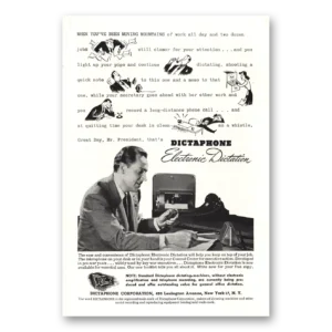 1944 Dictaphone Print Ad | Electronic Dictation
