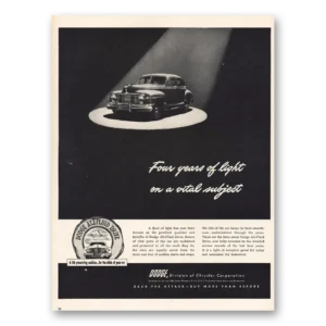 1944 Dodge Print Ad | Four Years