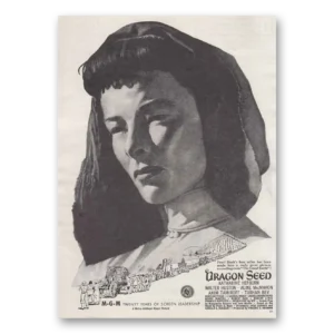 1944 Dragon Seed Movie Promo Print Ad | Katharine Hepburn