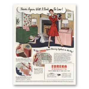 1944 Eureka Home Cleaning System Print Ad | Never Again