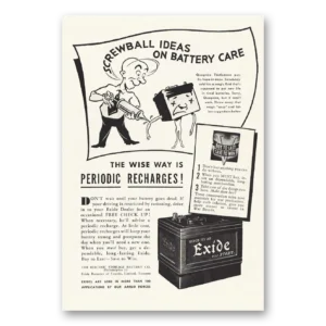 1944 Exide Battery Print Ad | Screwball Ideas