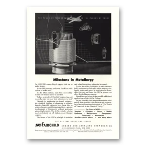 1944 Fairchild Engine Print Ad | Milestone Metallurgy