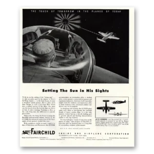 1944 Fairchild Engine Print Ad | Setting Sun