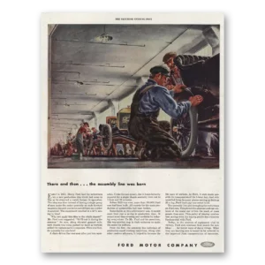 1944 Ford Motor Company Print Ad | Assembly Line
