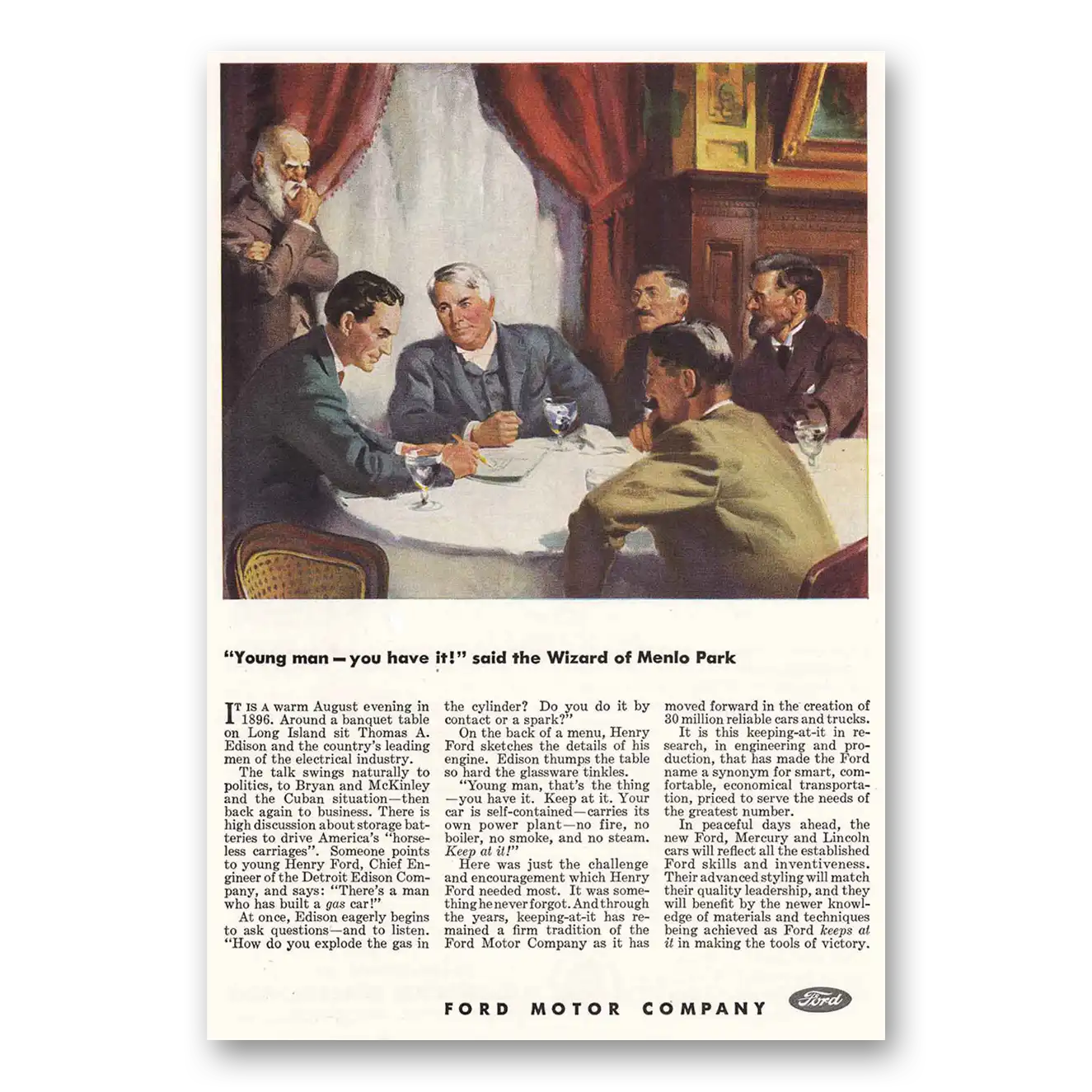 1944 Ford Motor Company Print Ad | Wizard Menlo Park