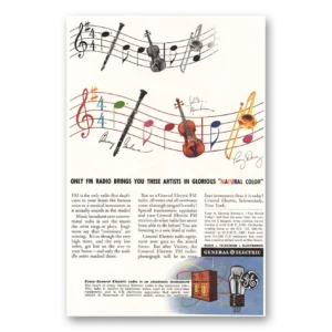 1944 General Electric Radio Print Ad | Ge Natural Color