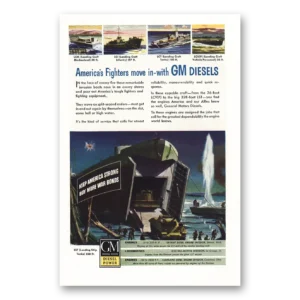1944 GM Diesel Power Print Ad | Americas Fighters