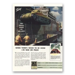 1944 GM Diesel Power Print Ad | Work Be Done