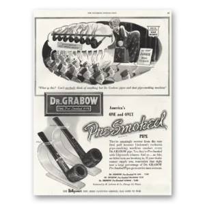 1944 Dr Grabow Pipes Print Ad | Pre Smoked Pipe