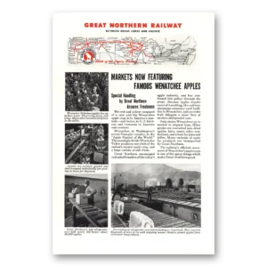 1944 Great Northern Railway Print Ad | Wenatchee Apples