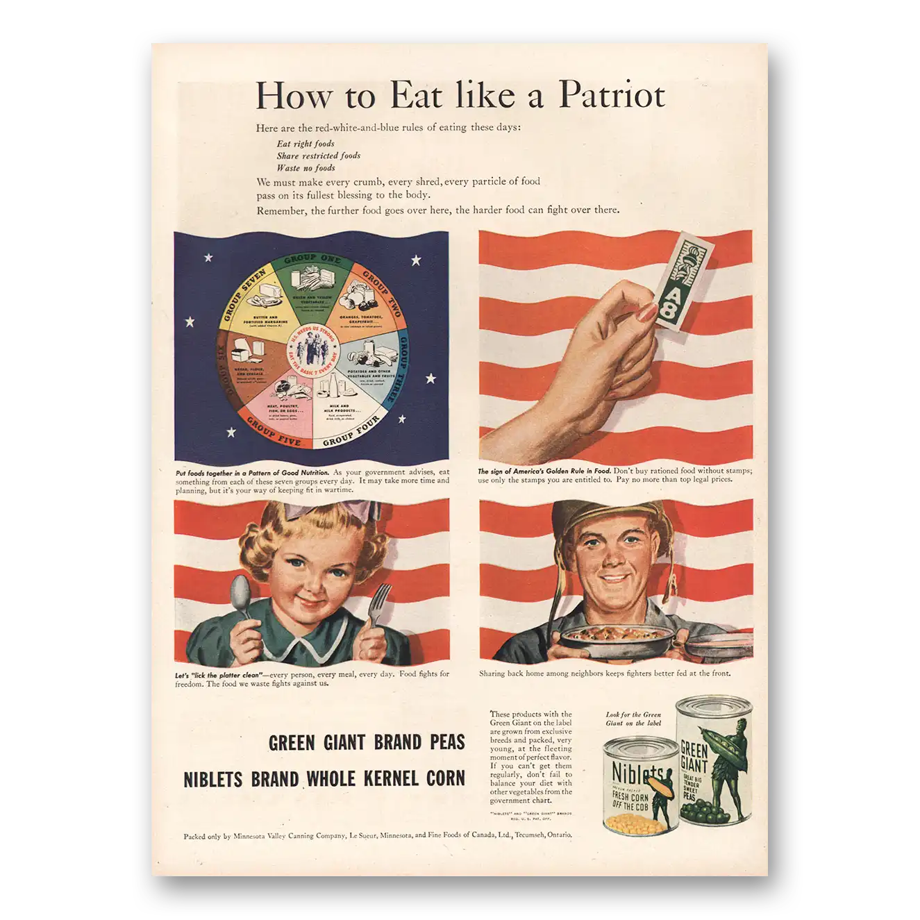 1944 Green Giant Print Ad | Patriot