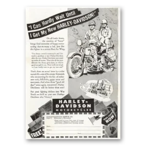 1944 Harley Davidson Print Ad | Hardly Wait