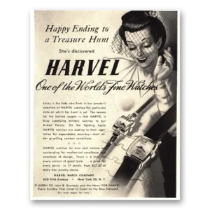 1944 Harvel Watches Print Ad | Happy Ending